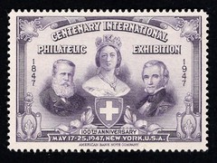 US 1947 Centenary International Philatelic Exhibition Poster Stamp NY – VIOLET