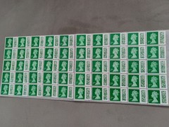 * * 50 2nd Second Class Stamps Unfranked Barcoded Genuine With Original Gum * *