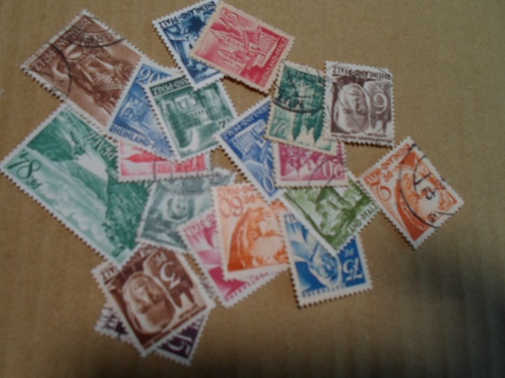 Collection lot 20 different stamps Rhineland – Germany French Occupation WWII